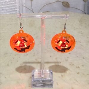 Light Up Flashing Pumpkin earrings